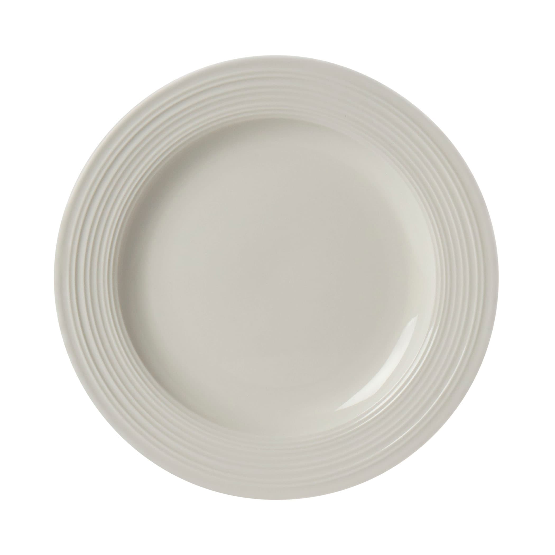 12-Piece Contempo Embossed White Porcelain Dinnerware Set - thumbnail 10