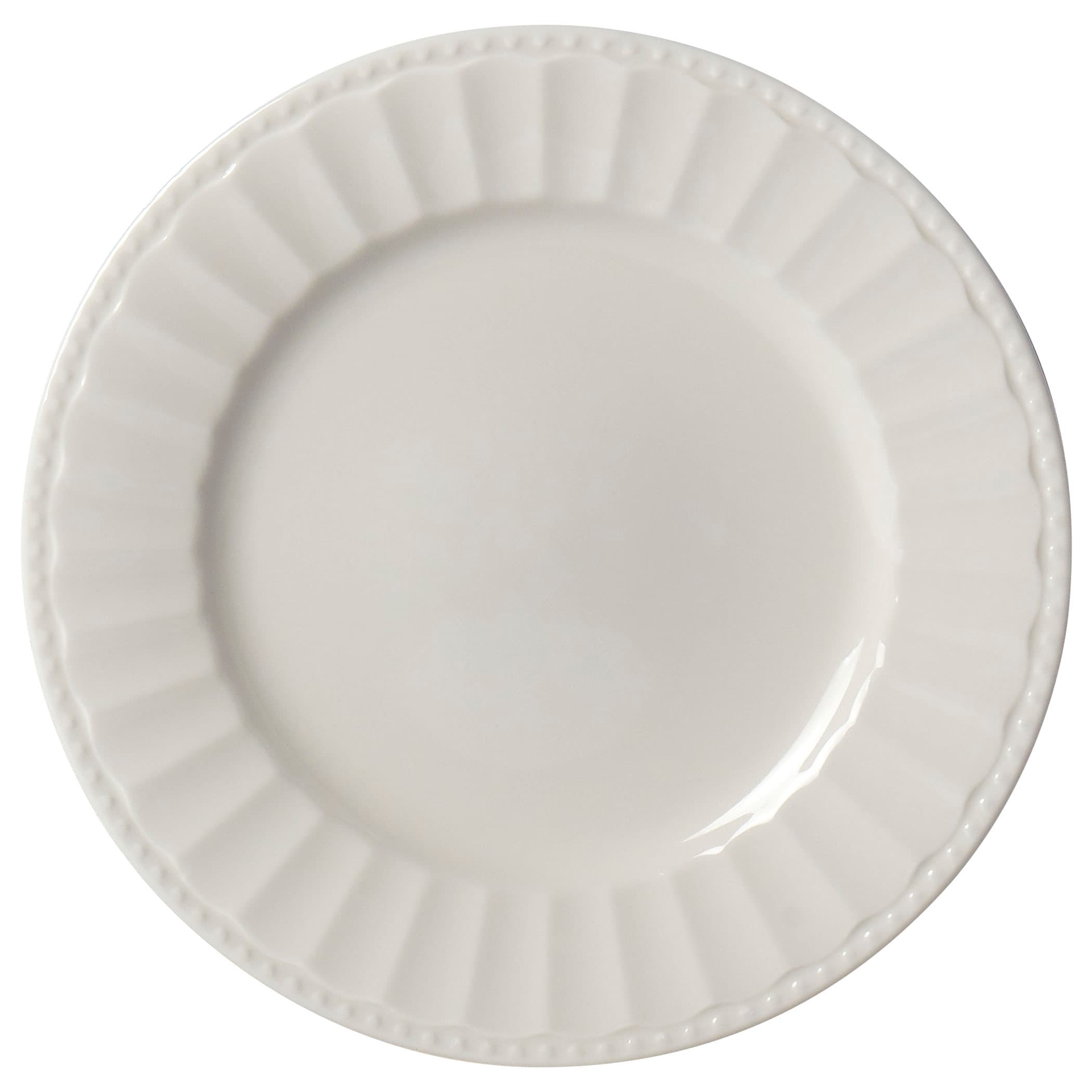 12-Piece Mosaico Embossed White Porcelain Dinnerware Set - thumbnail 7