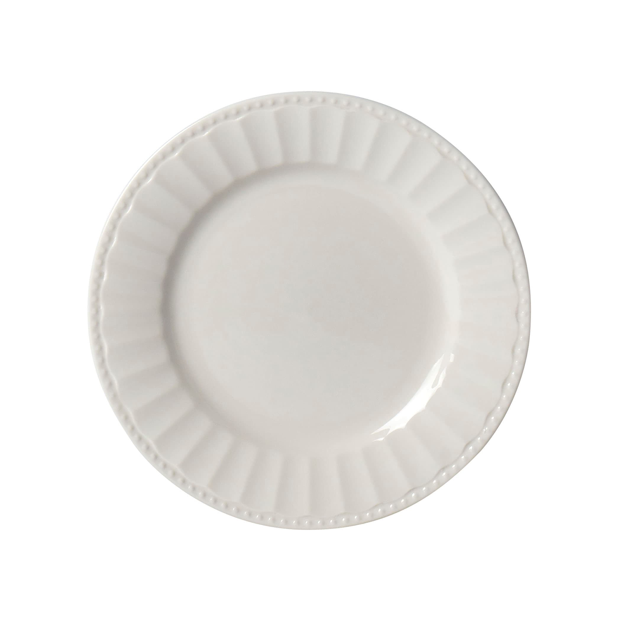 12-Piece Mosaico Embossed White Porcelain Dinnerware Set - thumbnail 8
