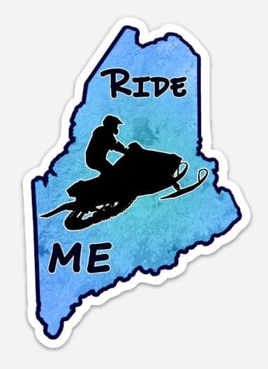 Die-Cut Maine Snowmobile Stickers