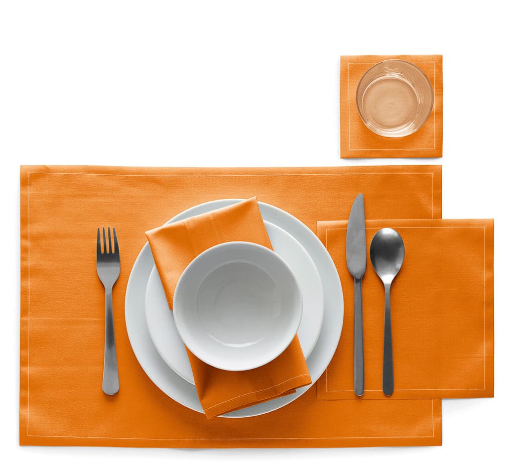Orange Cotton Placemats 12 Units - thumbnail 2