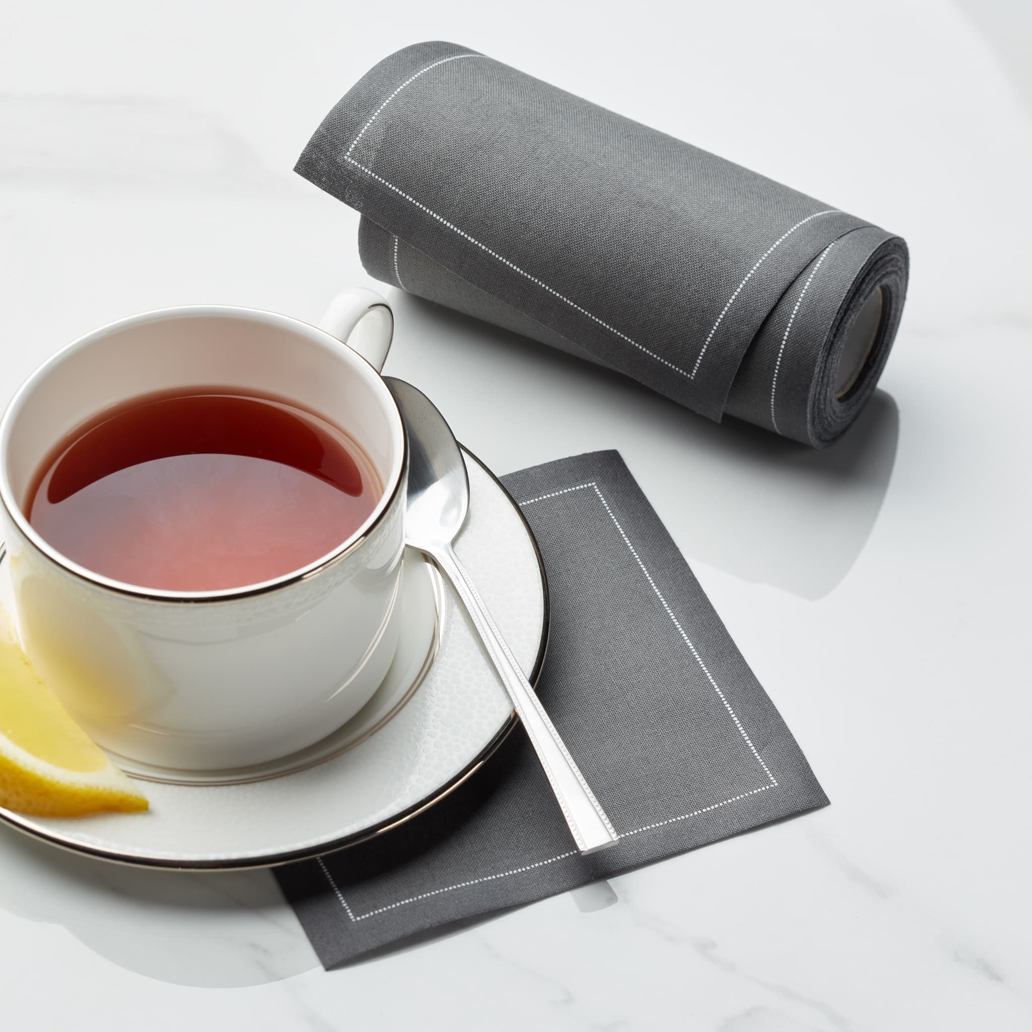 Anthracite Grey Cotton Cocktail Napkins 50 Units – Set of 4