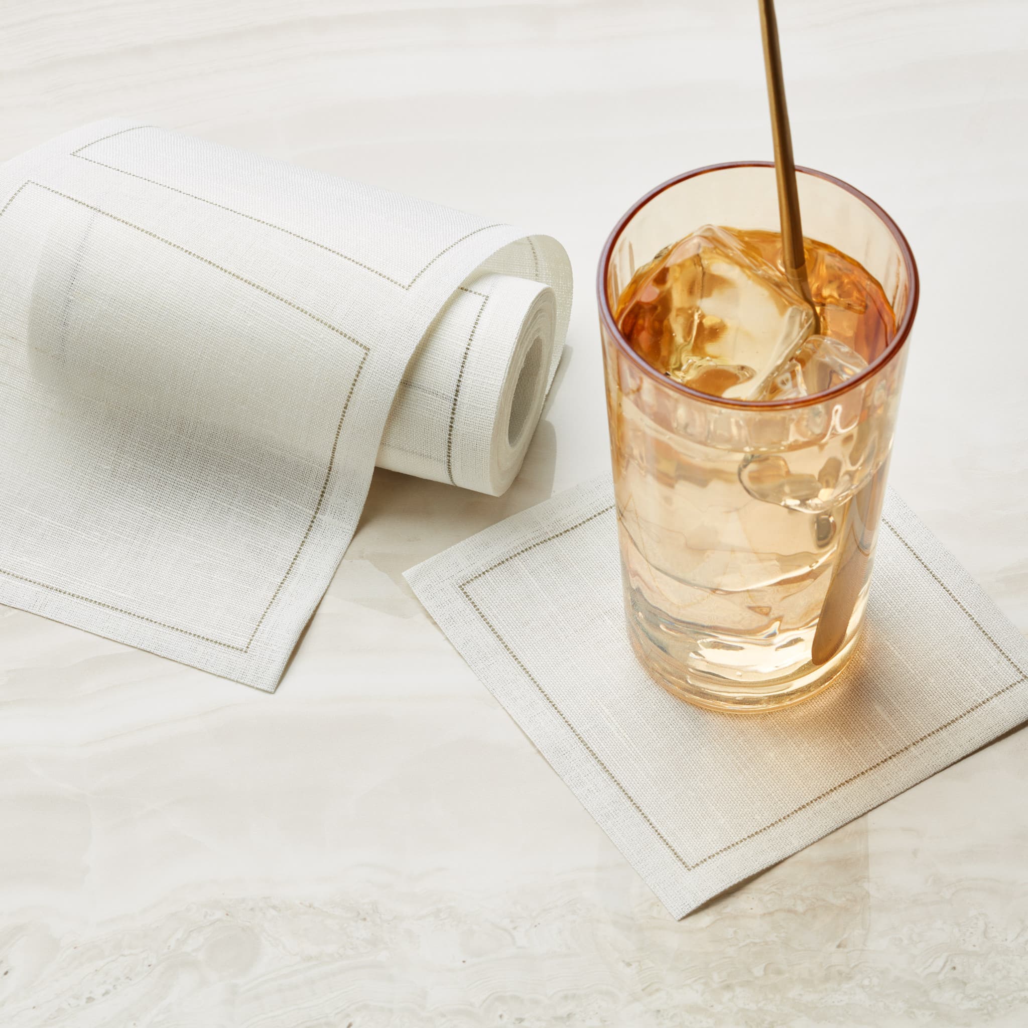 Cream Linen Cocktail Napkins 50 Units – Set of 4