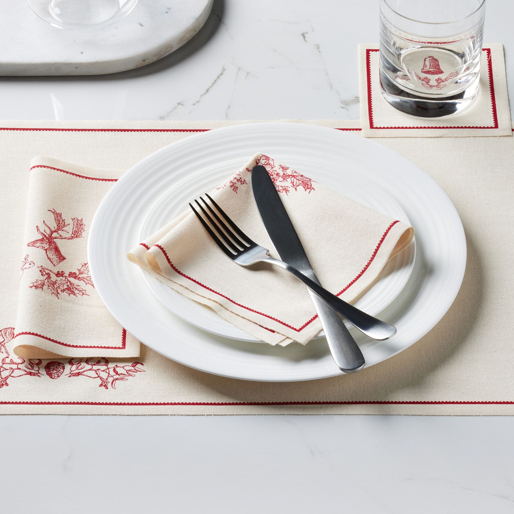 Ceramic Xmas Recycled Cotton Placemats 6 Units - thumbnail 5