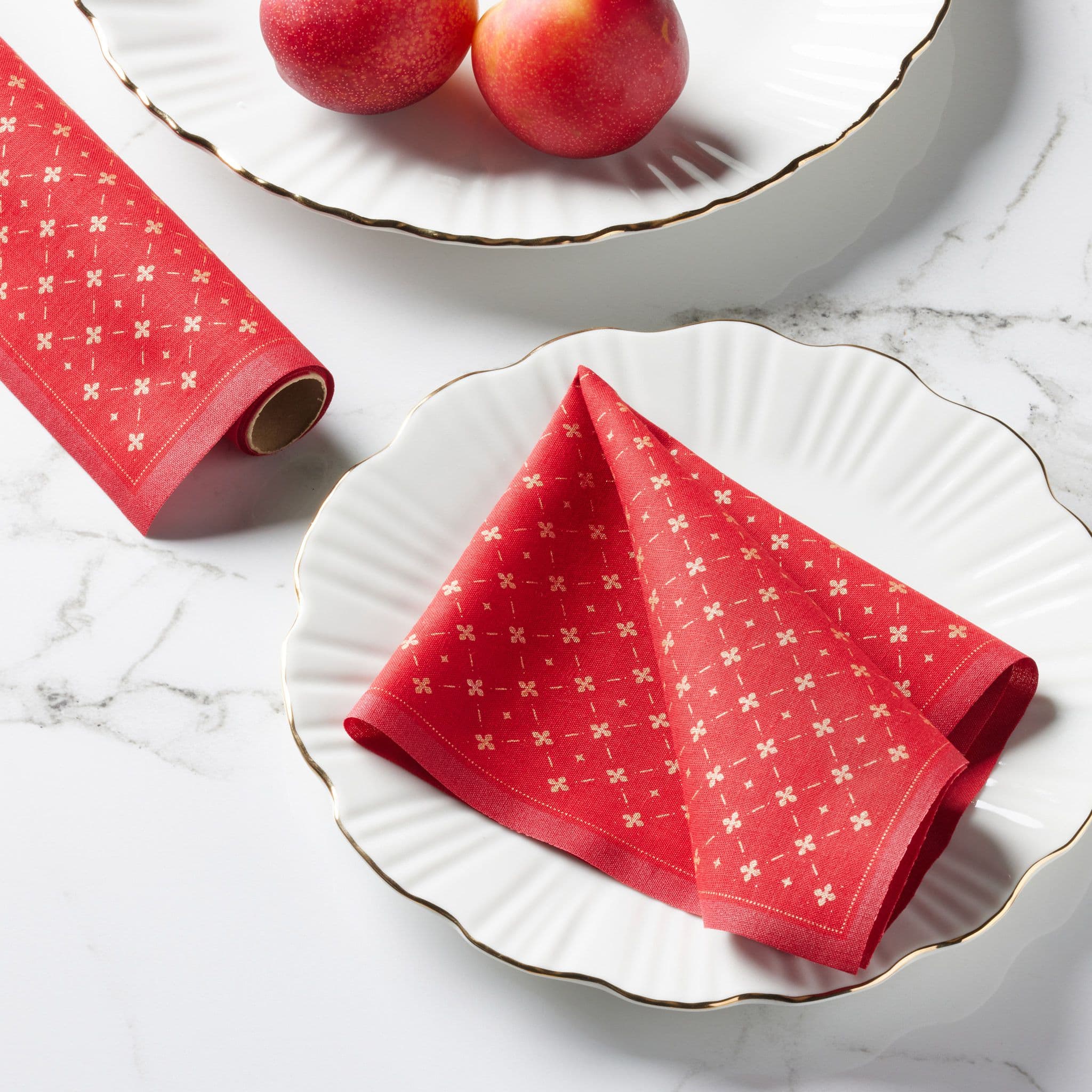 Lux Xmas Cotton Dinner Napkins 6 Units