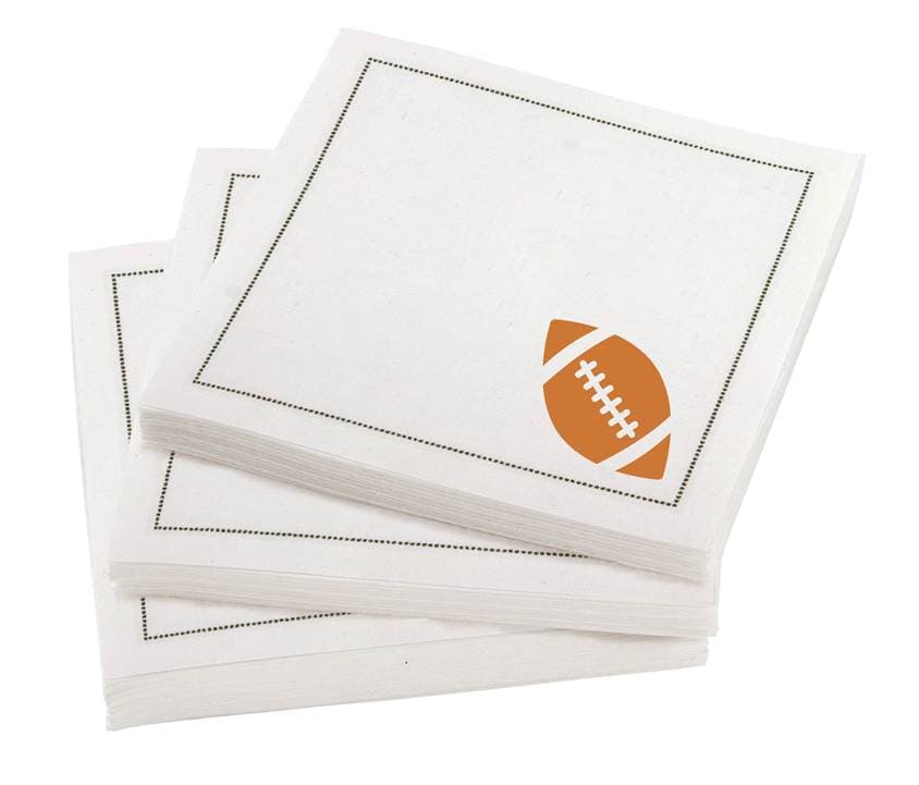 Super Bowl Cocktail Cotton Napkins – Colored Football – 48 Units