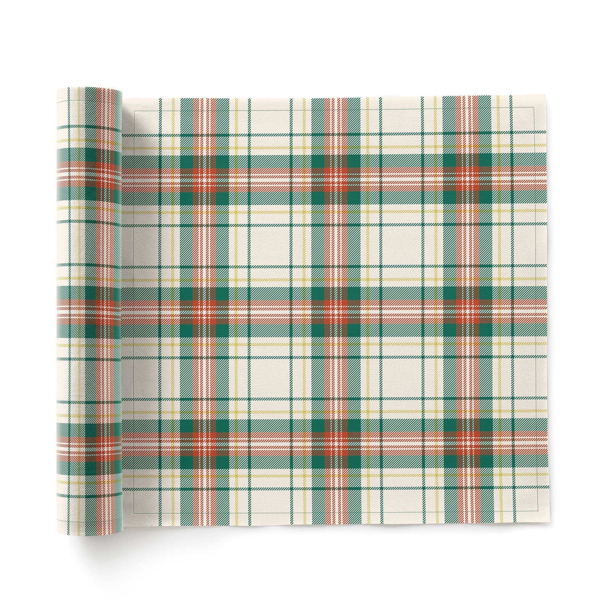 Natural Tartan Xmas Cotton Dinner Napkins 6 Units