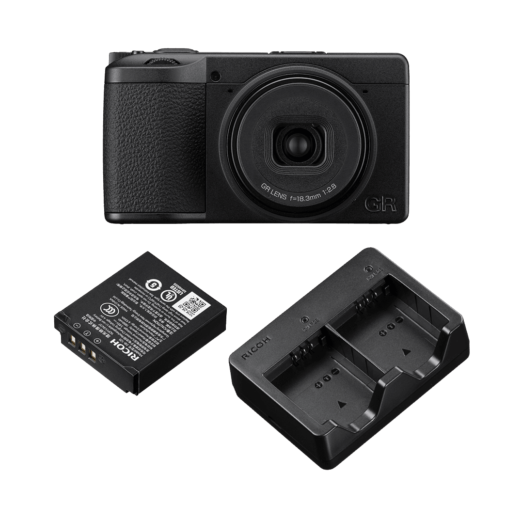 GR IV MONOCHROME BUNDLE with 2 DB-120 BATTERIES and BJ-12 CHARGER