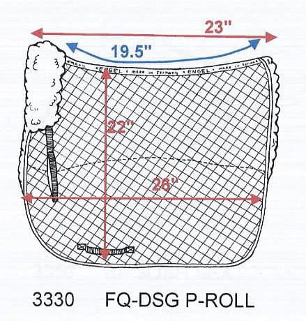 Dressage Saddle Blanket with Pommel Roll Partial Lining Black - thumbnail 2