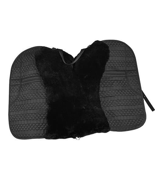 Western Sheepskin Bareback Pad – Large Black - thumbnail 4