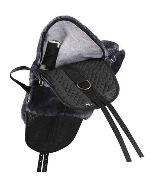 Pony Bareback Sheepskin Lined Pad – Small Charcoal - thumbnail 2