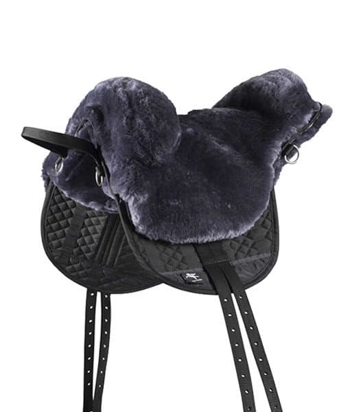 Pony Bareback Sheepskin Lined Pad – Small Charcoal - thumbnail 3
