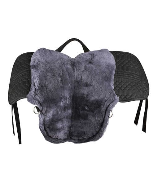 Pony Bareback Sheepskin Lined Pad – Small Charcoal - thumbnail 5