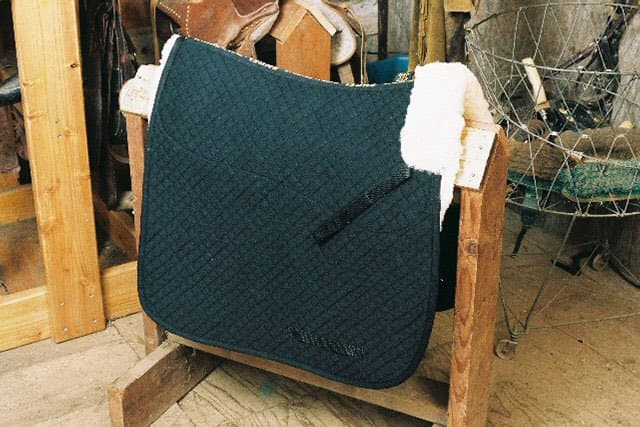Dressage Saddle Blanket with Pommel Roll Partial Lining Black