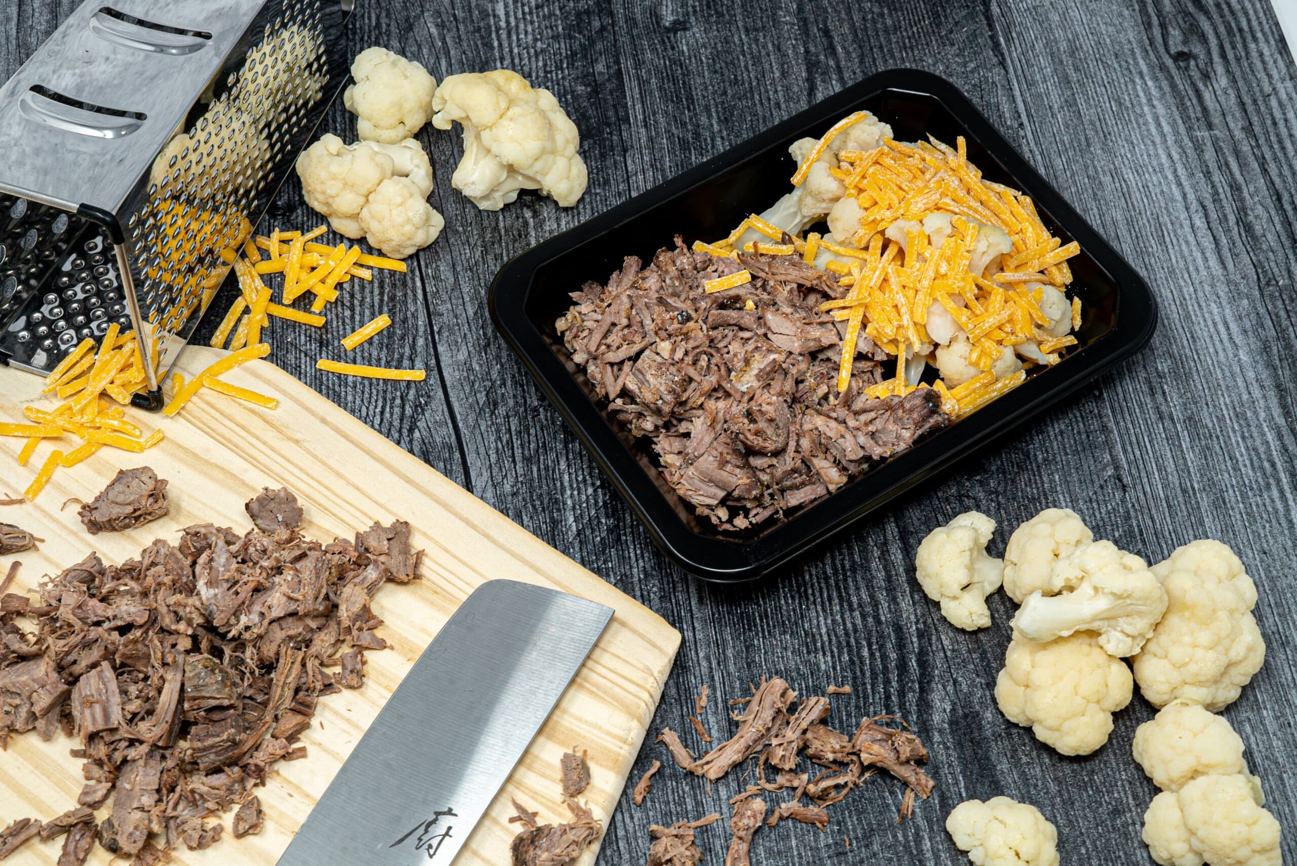 Chopped Beef Brisket &amp; Cheesy Cauliflower