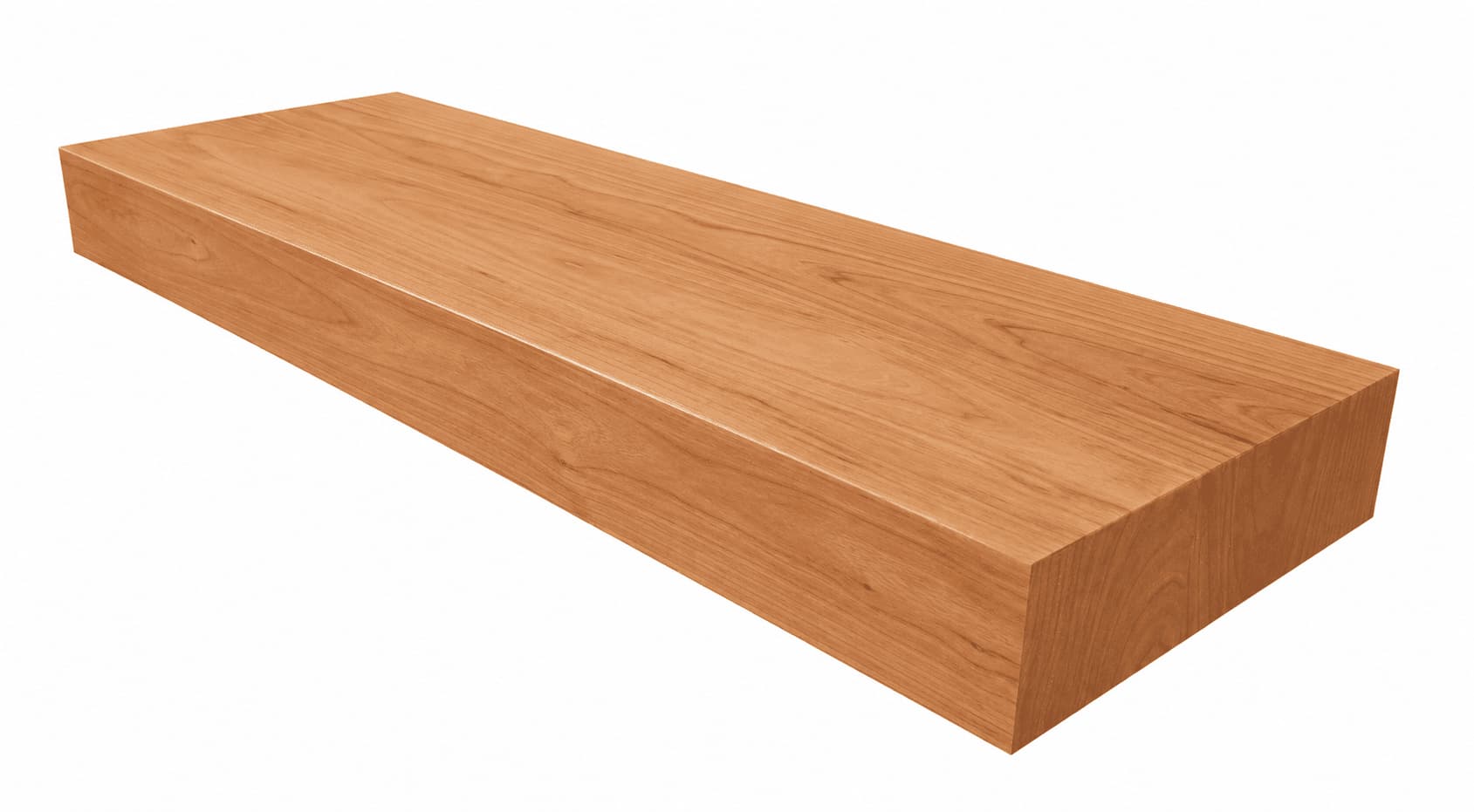 60 Inch Solid Mountain Cherry Fireplace Mantel Shelf – 8″ Deep x 3″ Thick – Solid Hardwood Mantel for Over Fireplace – Tung Oil | Walnut Wood Works