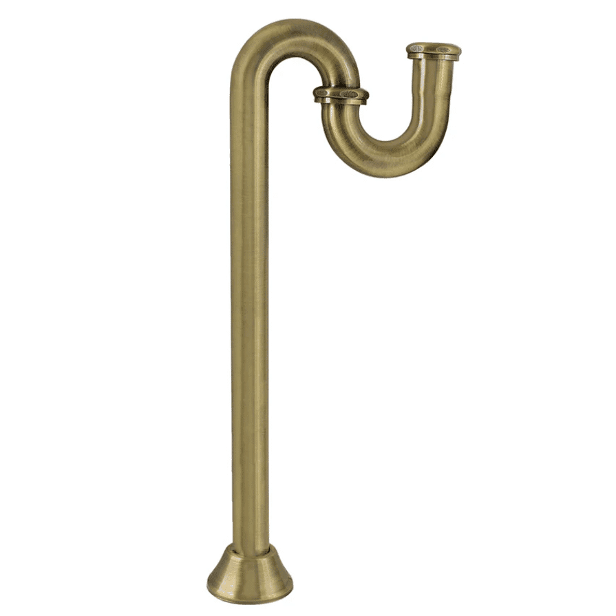 Vintage 1-1/4 Inch Brass S-Trap, 18 Gauge