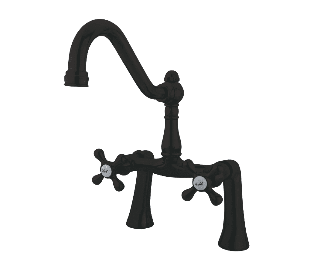 Kingston Heirloom KS3235AX – Restoration Two-Handle 2-Hole Deck-Mount Clawfoot Tub Faucet, Oil Rubbed Bronze