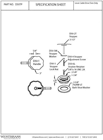 Rotating Overflow with Pin for Easier Operation and Mushroom Drain Strainer - thumbnail 2