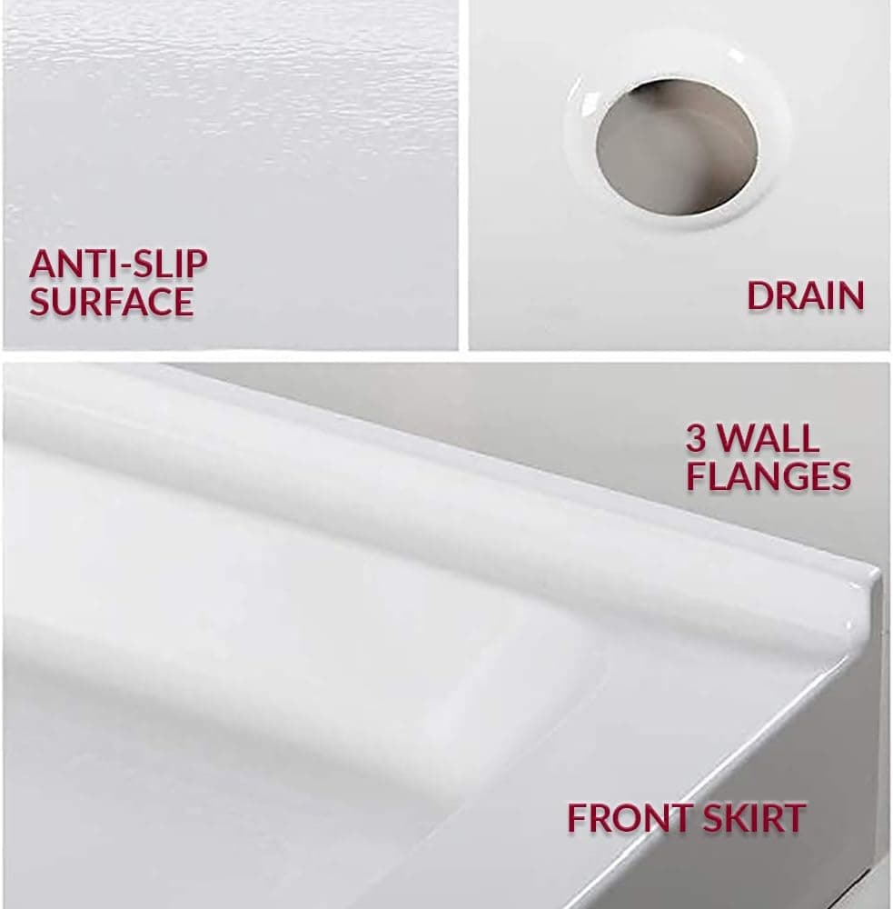 72” X 36” 3-Wall Shower Pan (Pan Only) - thumbnail 2