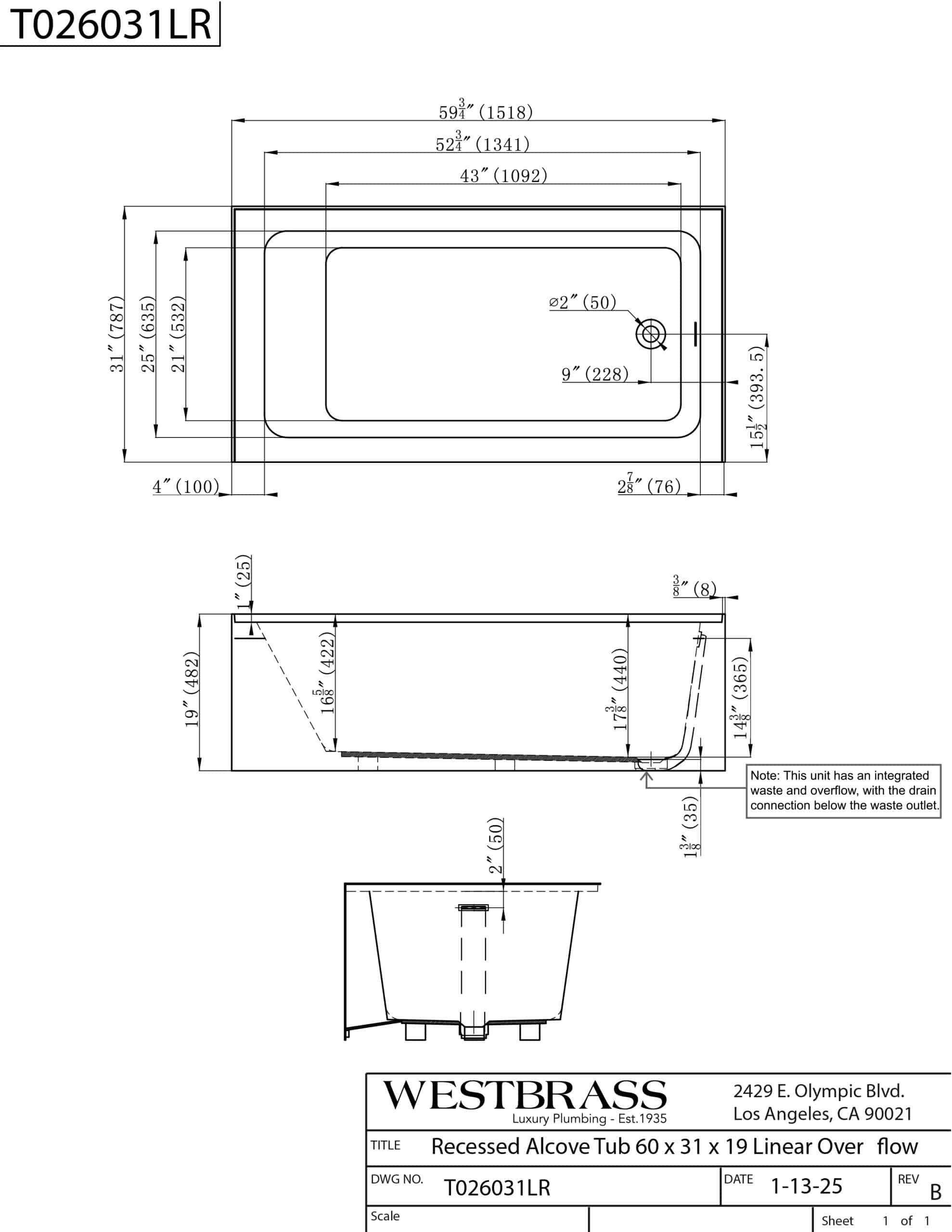 Superior – Alcove Tub with Linear Overflow - thumbnail 8
