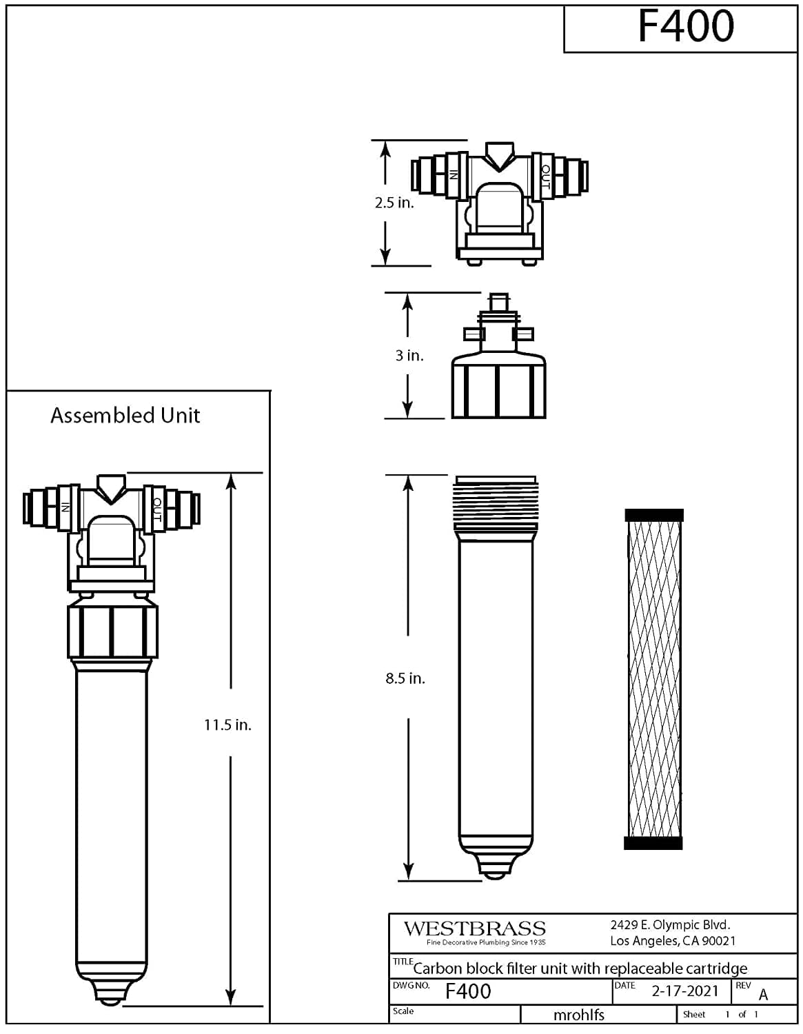 Carbon Block Filter Housing And Mounting Bracket - thumbnail 4
