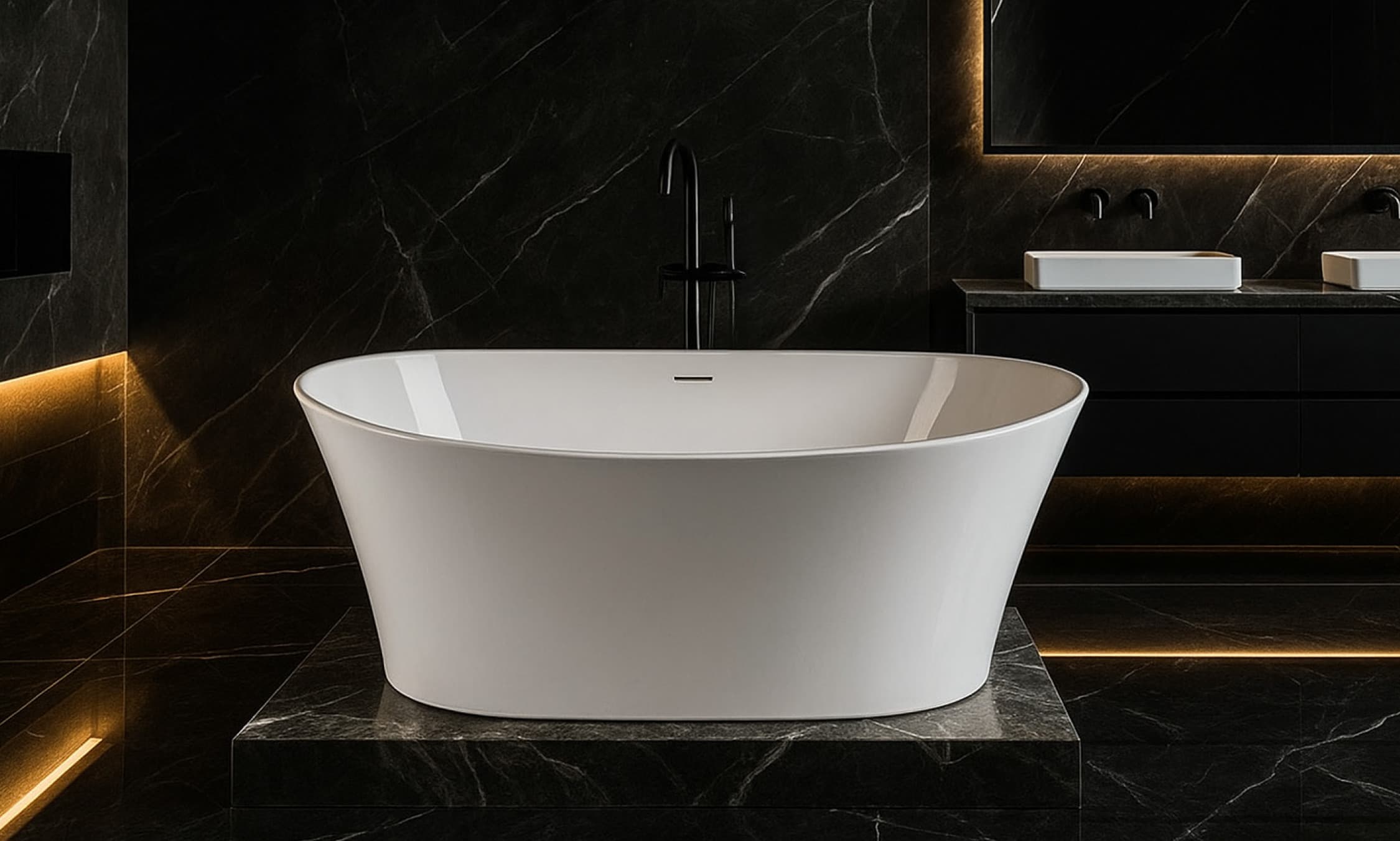 Caspian – Free Standing Acrylic Oval Tub