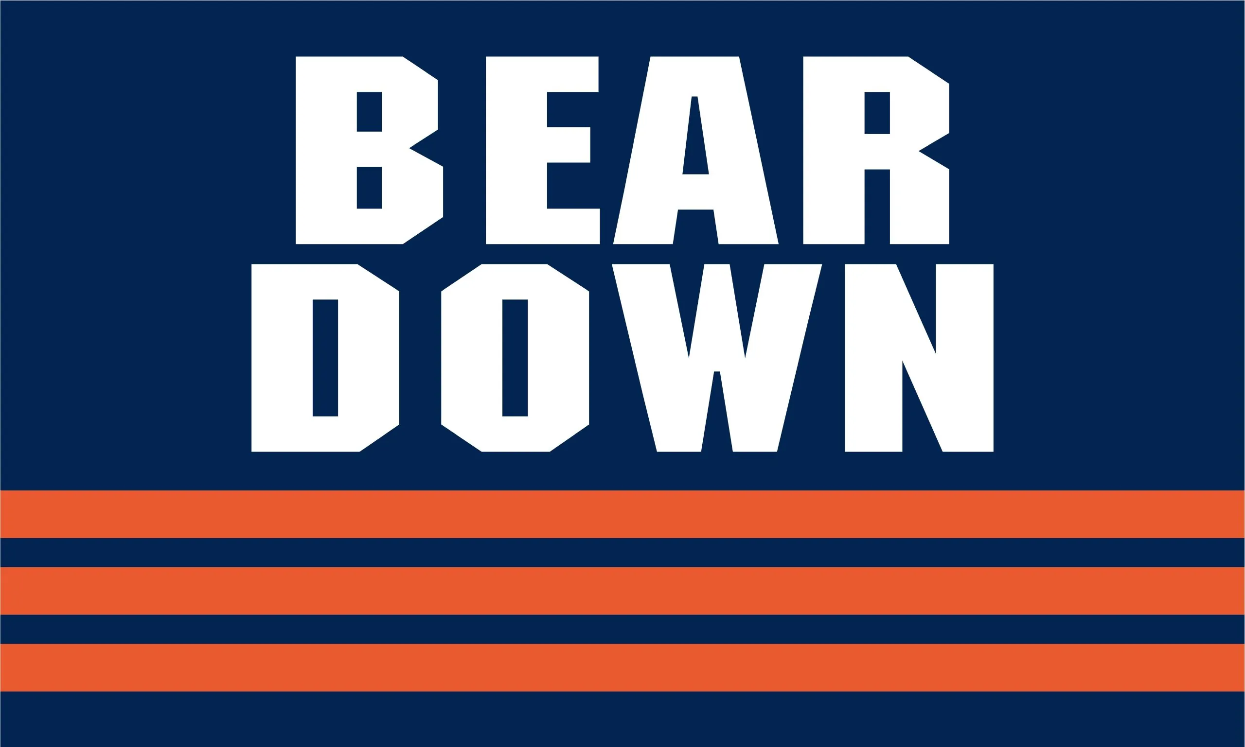 Chicago Bears Sewn Appliqued “BEAR DOWN” Flag 3×5 – Blue