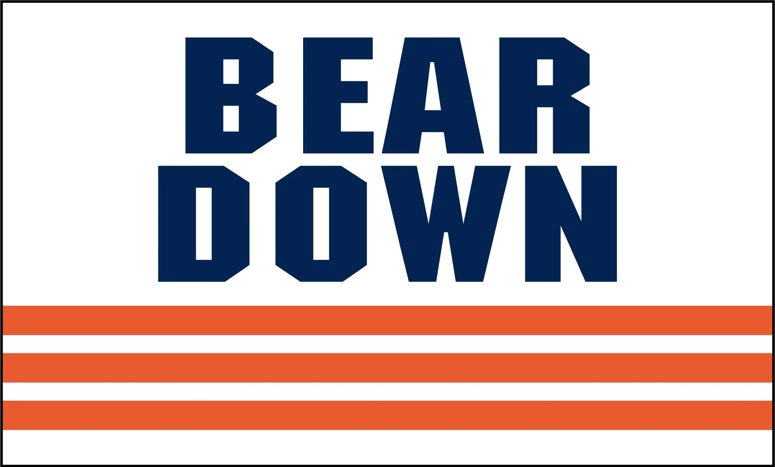 Chicago Bears Sewn Appliqued “BEAR DOWN” Flag 3×5 – White