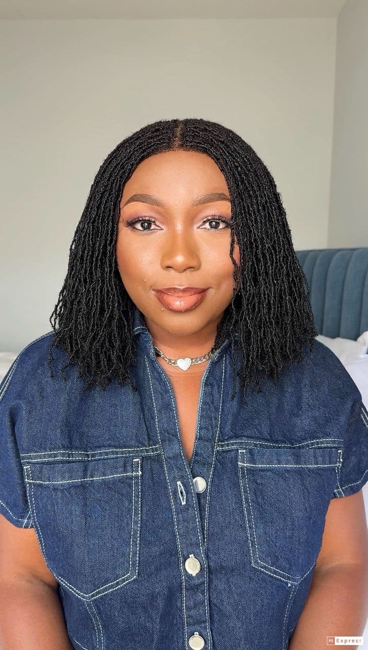 10” human hair Microlocs closure unit