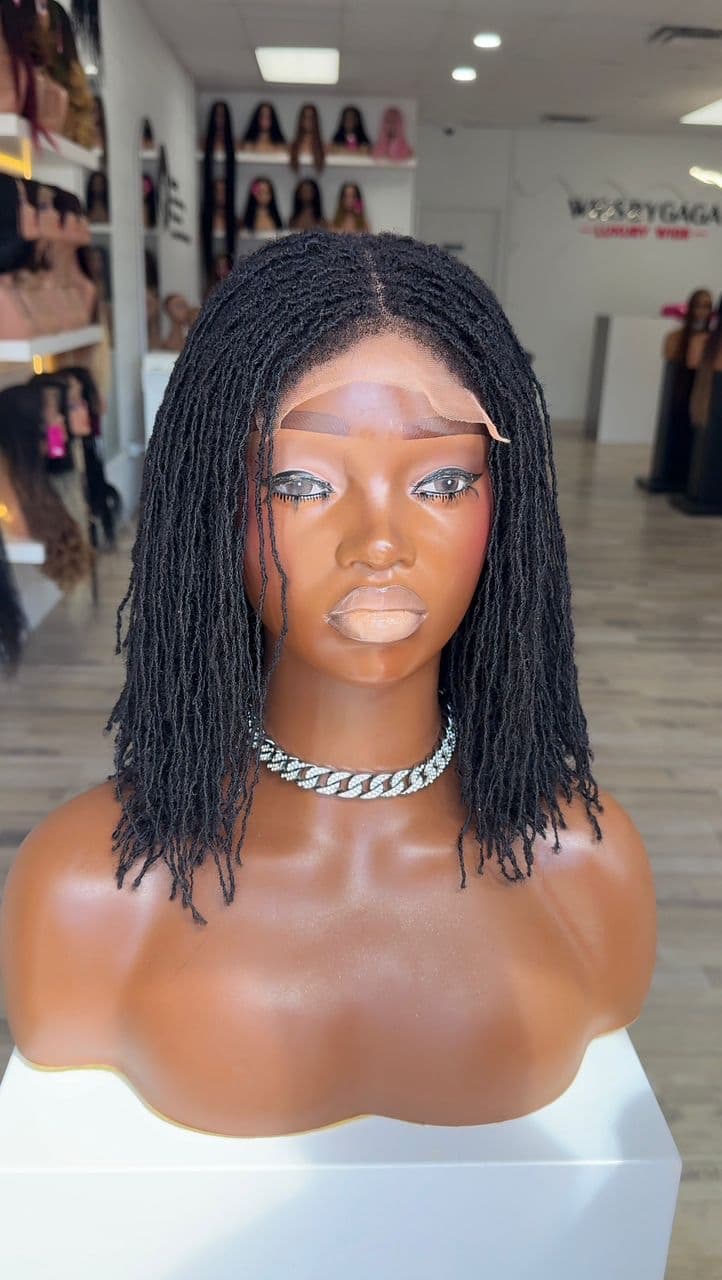 10” human hair Microlocs closure unit - thumbnail 2