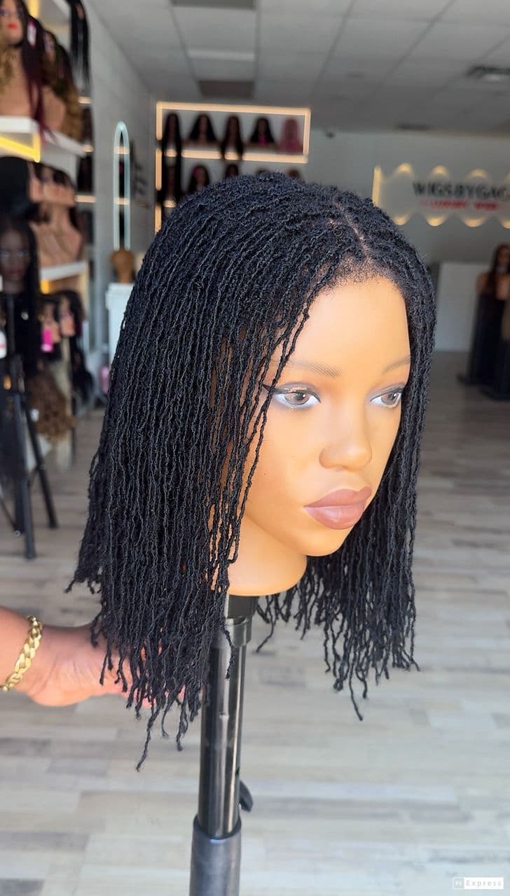 12” human hair Microlocs closure unit - thumbnail 5