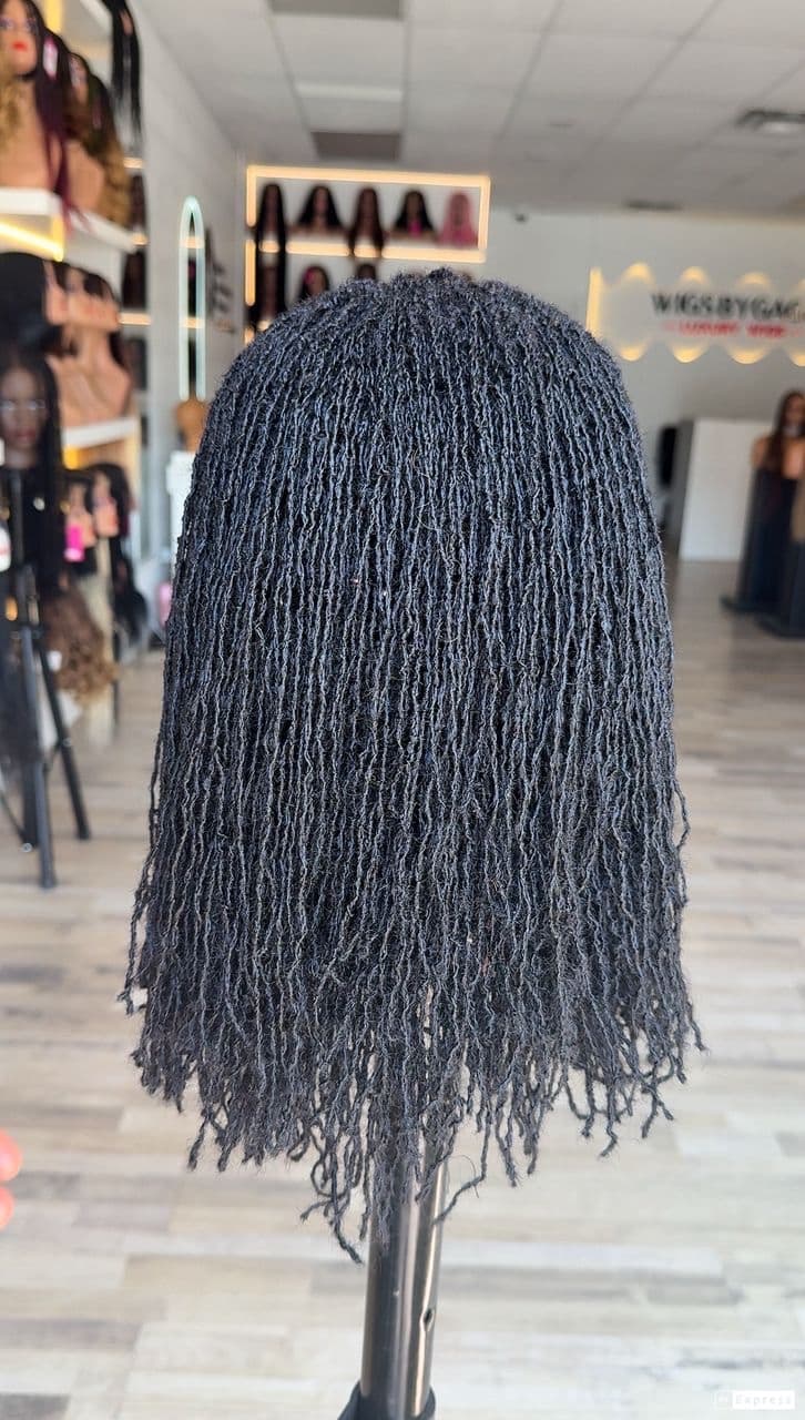 12” human hair Microlocs closure unit - thumbnail 4