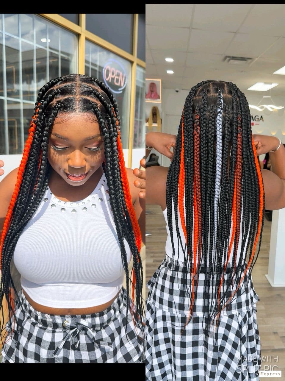 jumbo knotless braids mix color - thumbnail 2