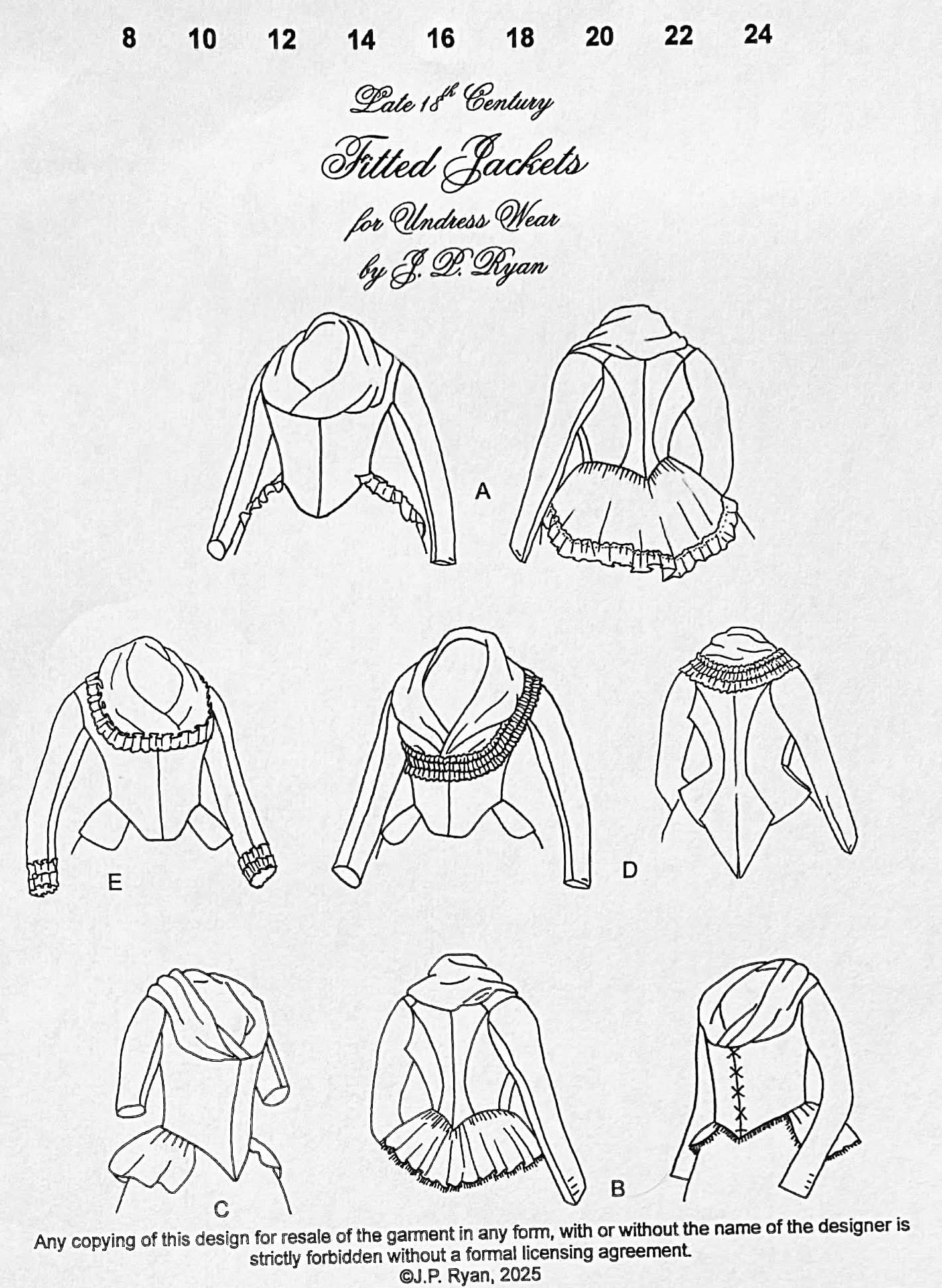 Fitted Jacket c. 1780-1790, Size 10