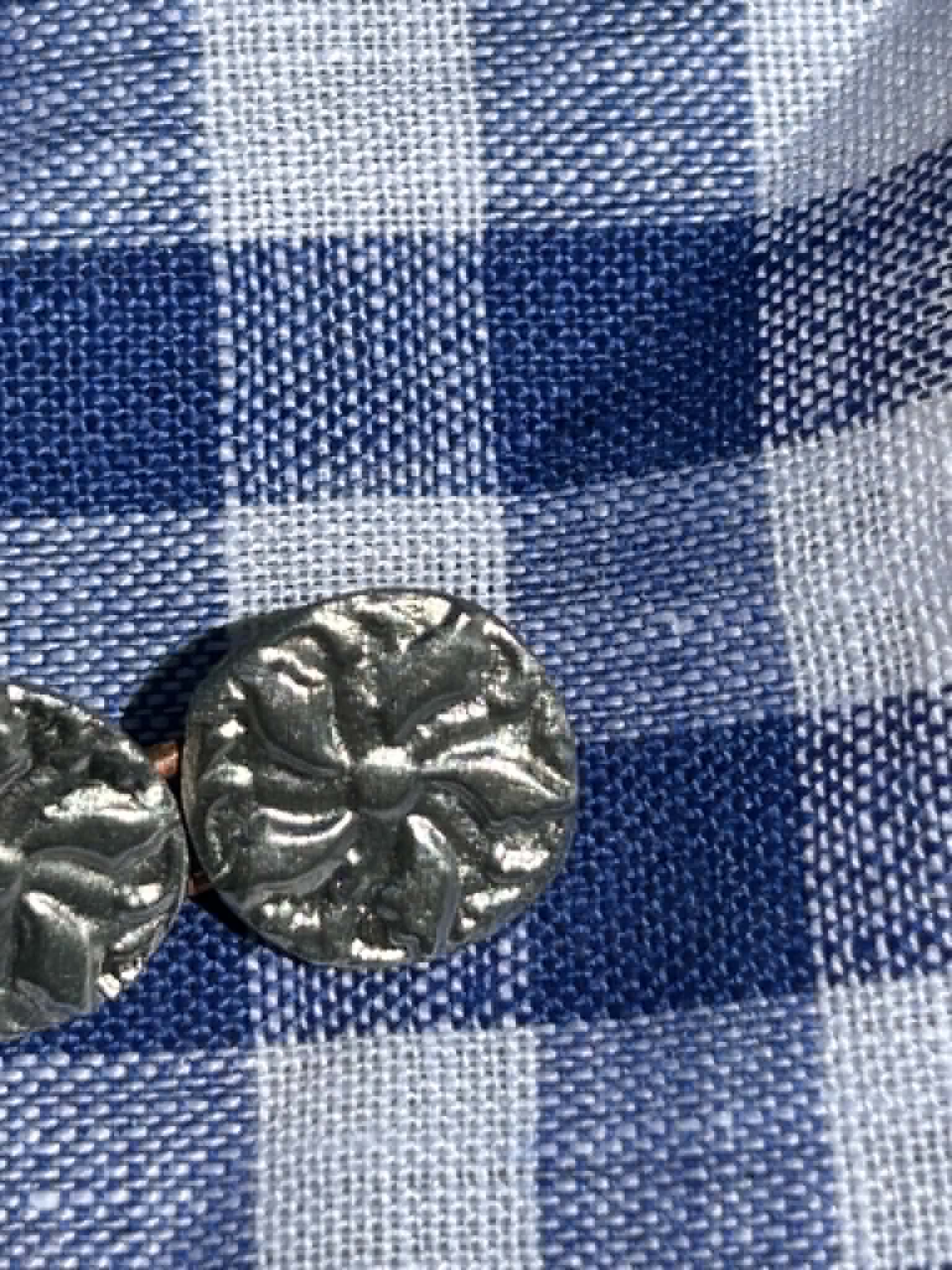 Blue & White Check Linen, WLN 702 - thumbnail 2