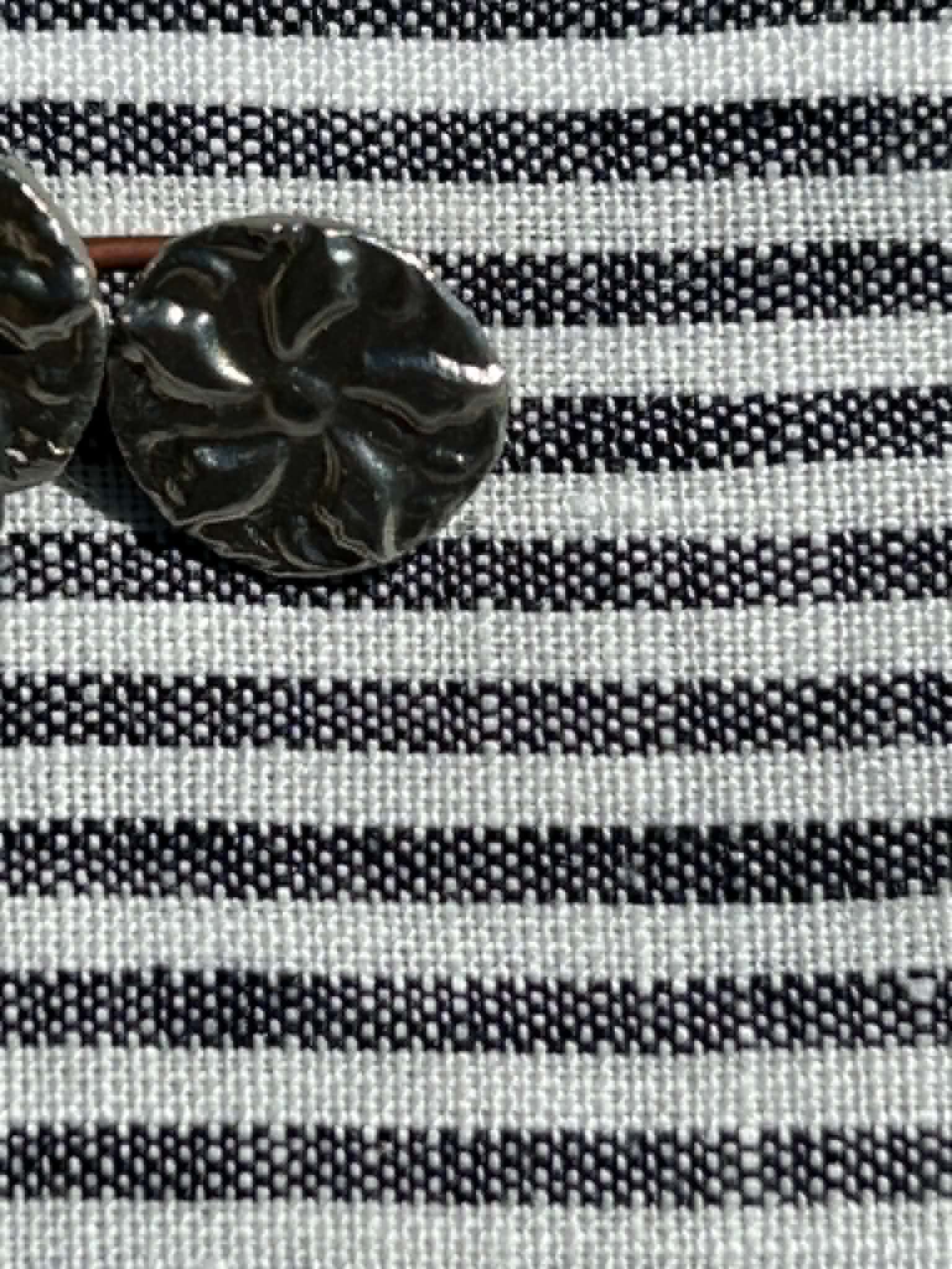Black & White Stripe Linen, WLN 705 - thumbnail 2