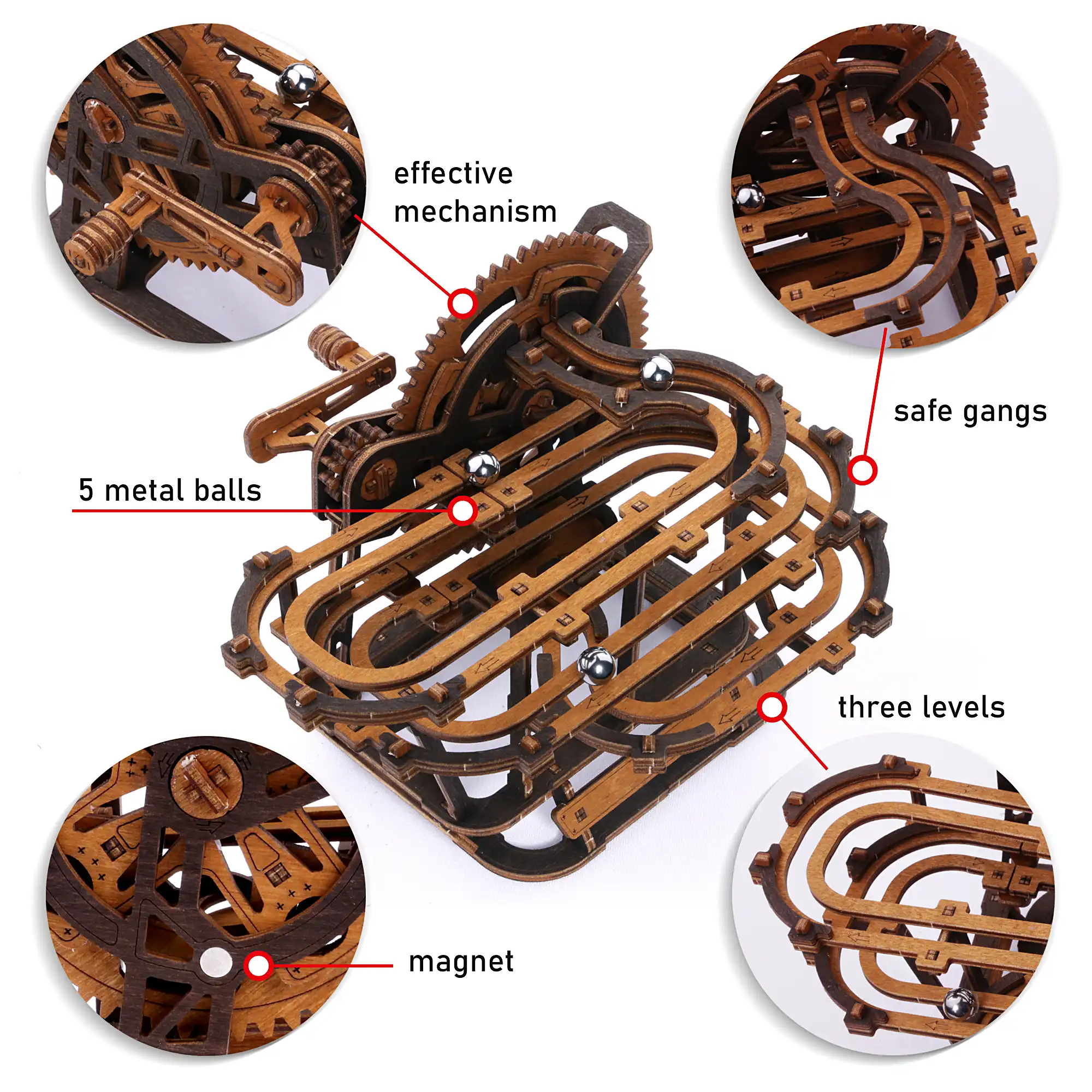 3D Wooden Puzzle – Marble Run Mini - thumbnail 3