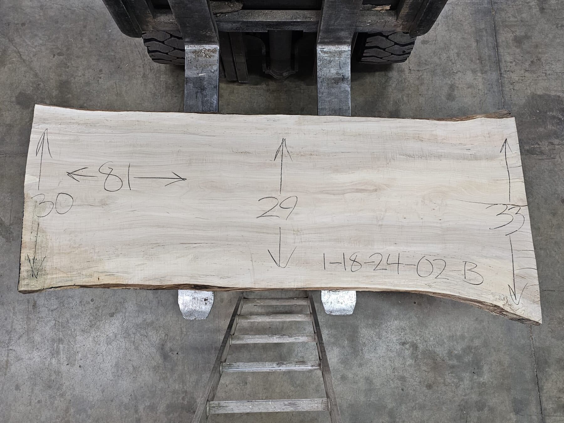 Silver Maple Natural Edge Slab #1-18-24-02 - thumbnail 2