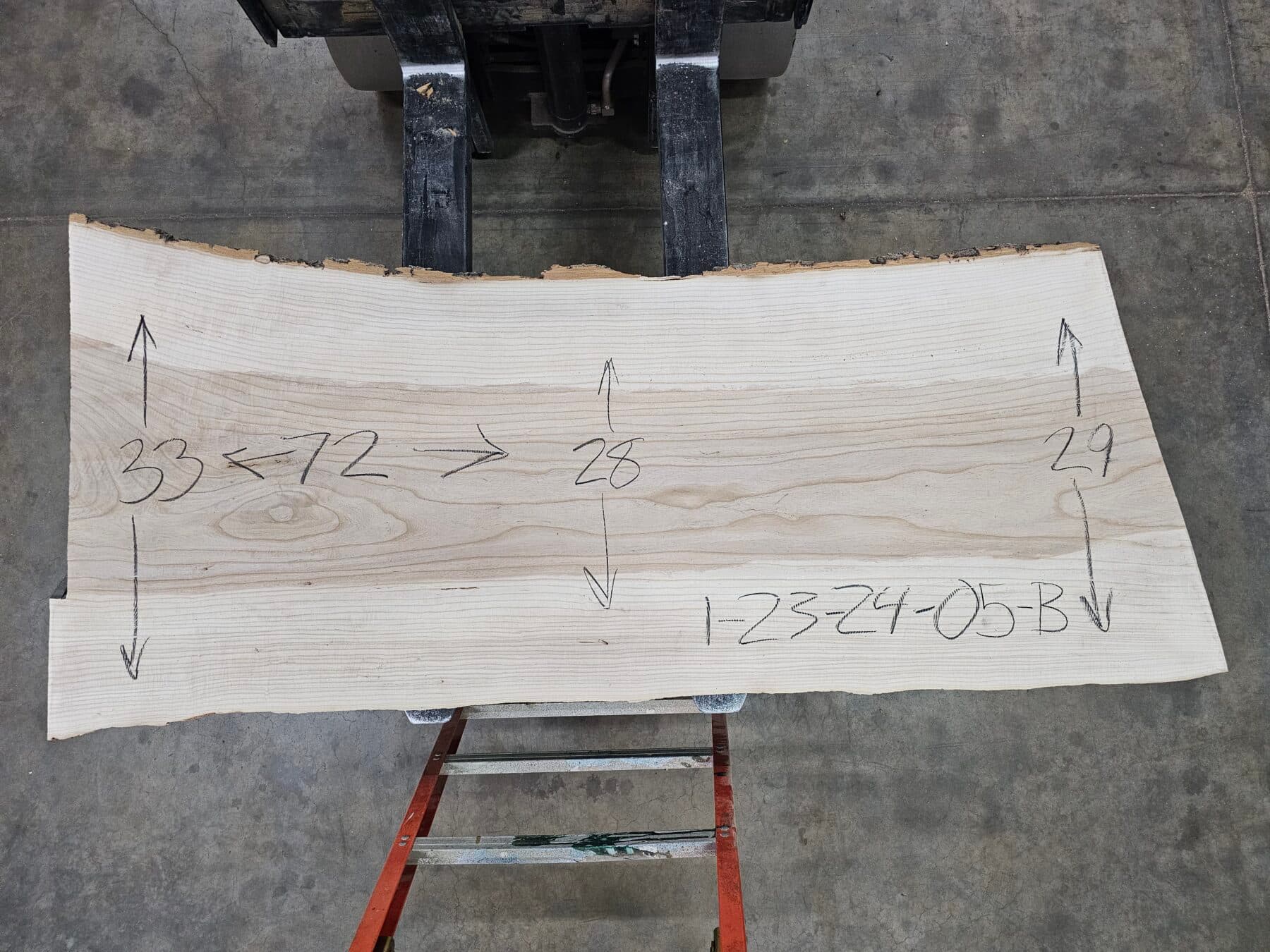 Ash Natural Edge Slab #1-23-24-05 - thumbnail 2