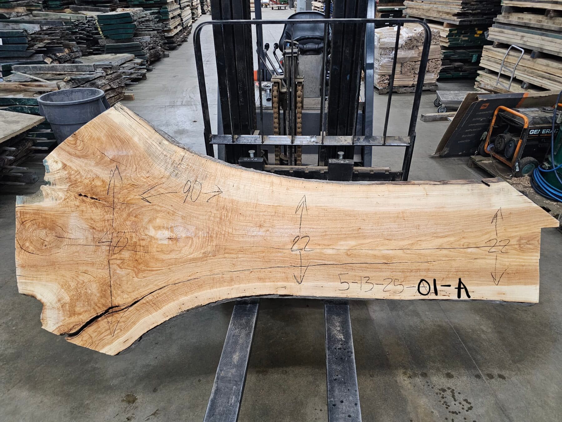 Ash Natural Edge Slab #5-13-25-01