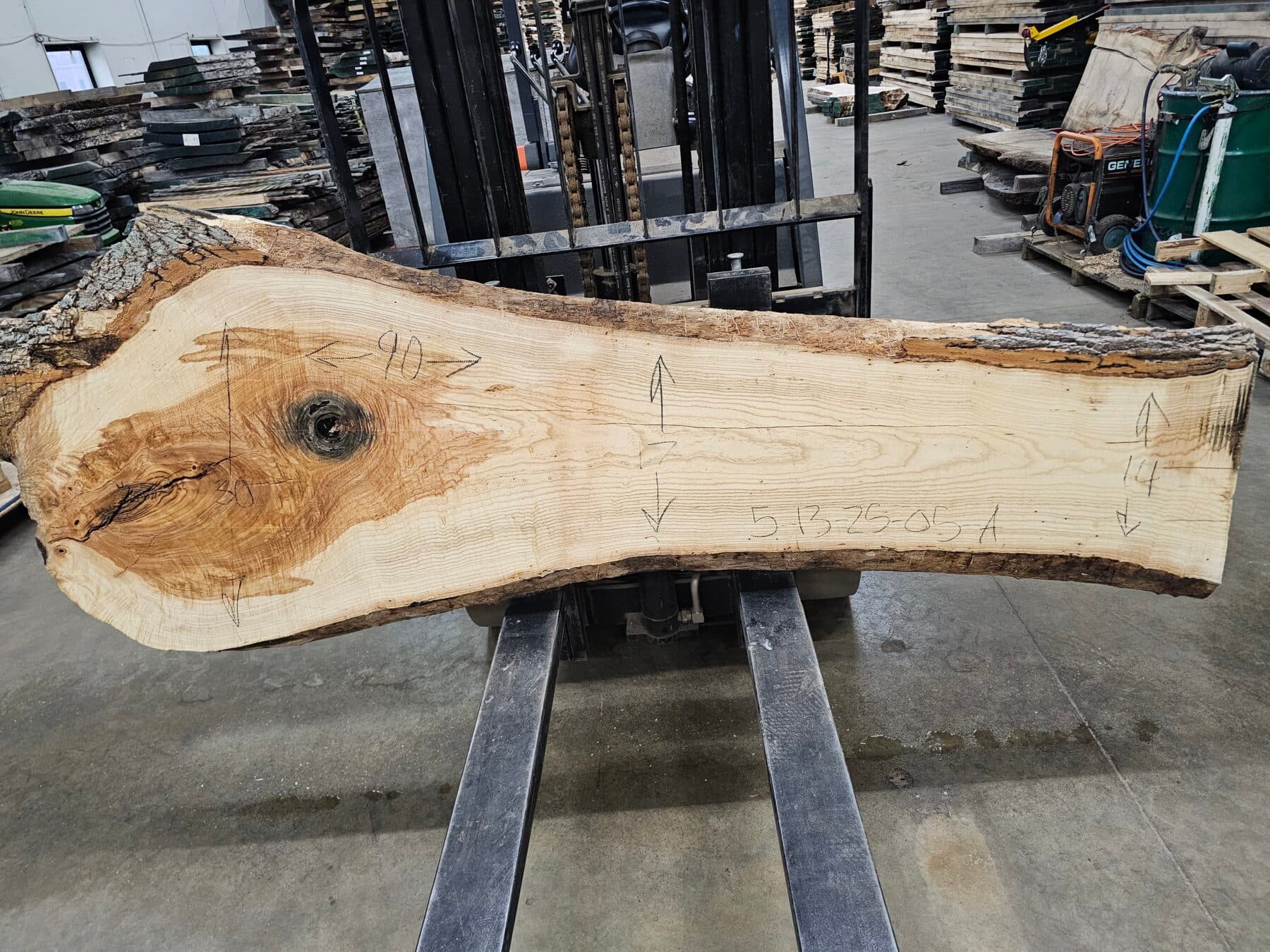 Ash Natural Edge Slab #5-13-25-05