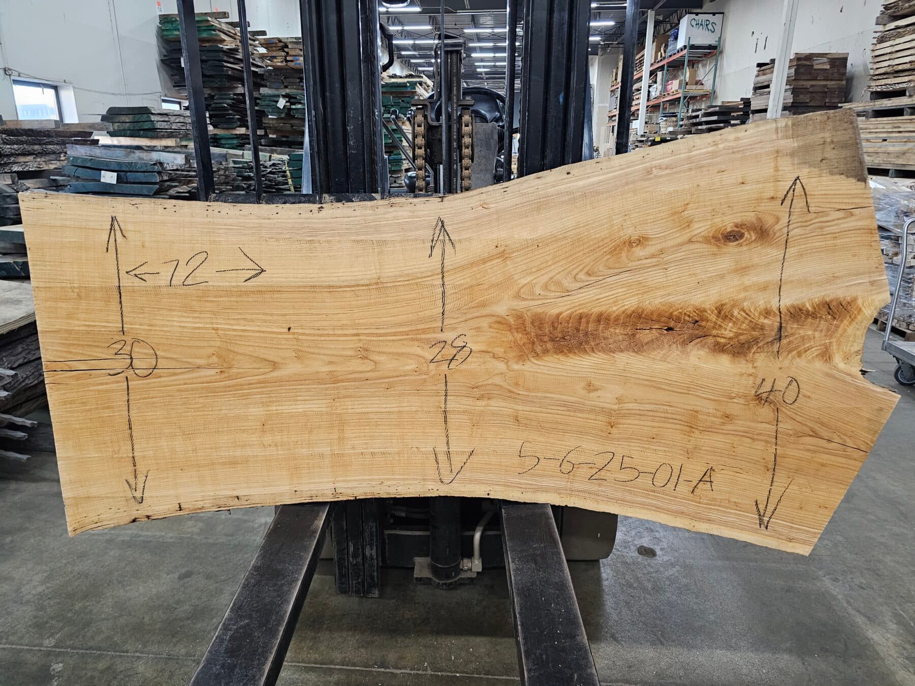 Ash Natural Edge Slab #5-6-25-01