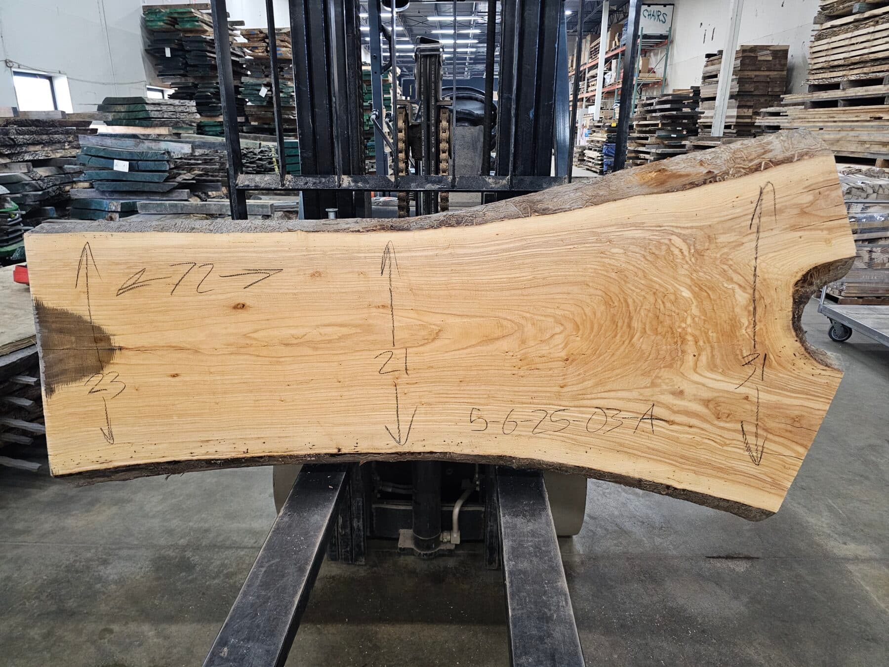 Ash Natural Edge Slab #5-6-25-03