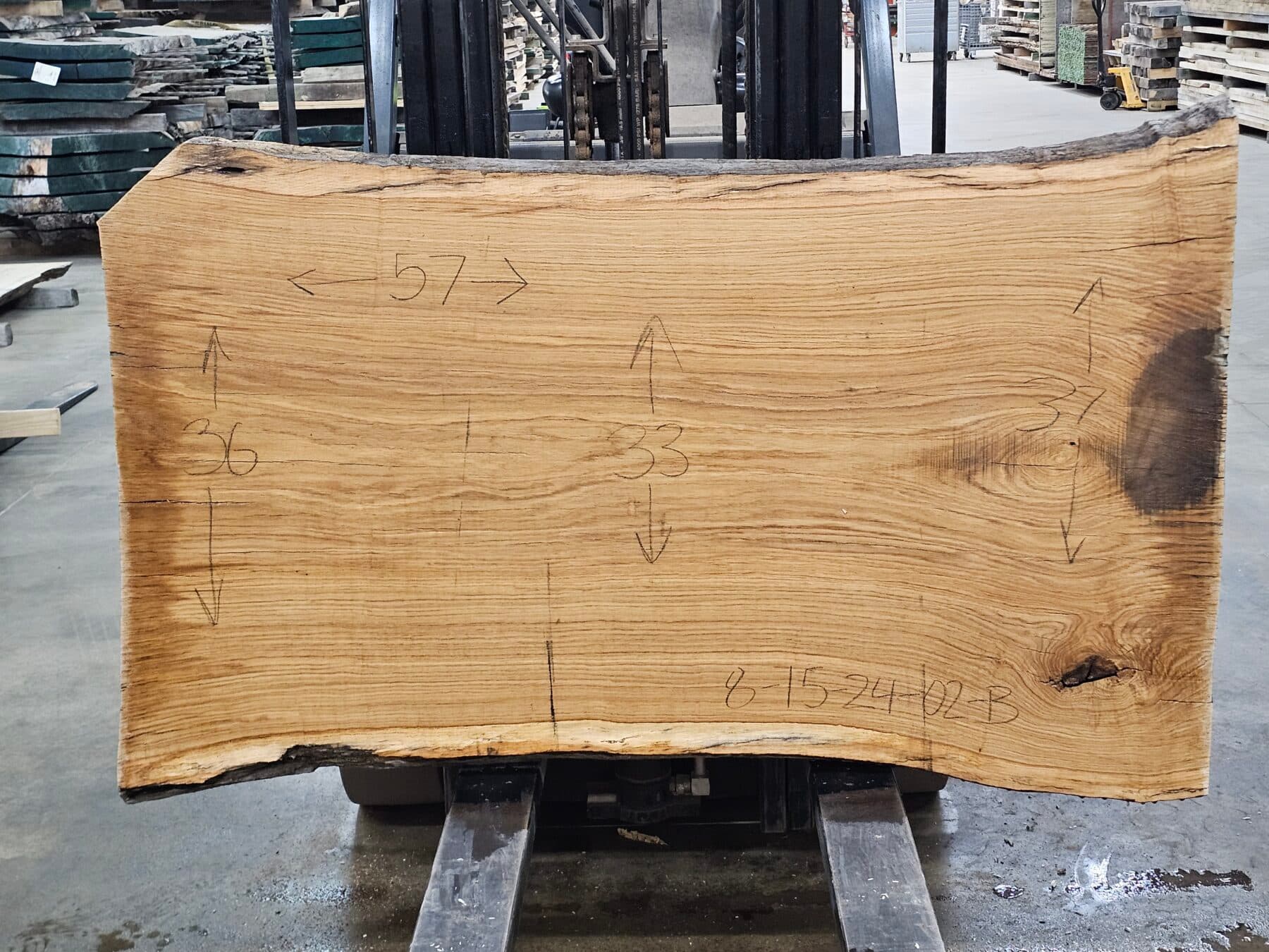 White Oak Natural Edge Slab #8-15-24-02