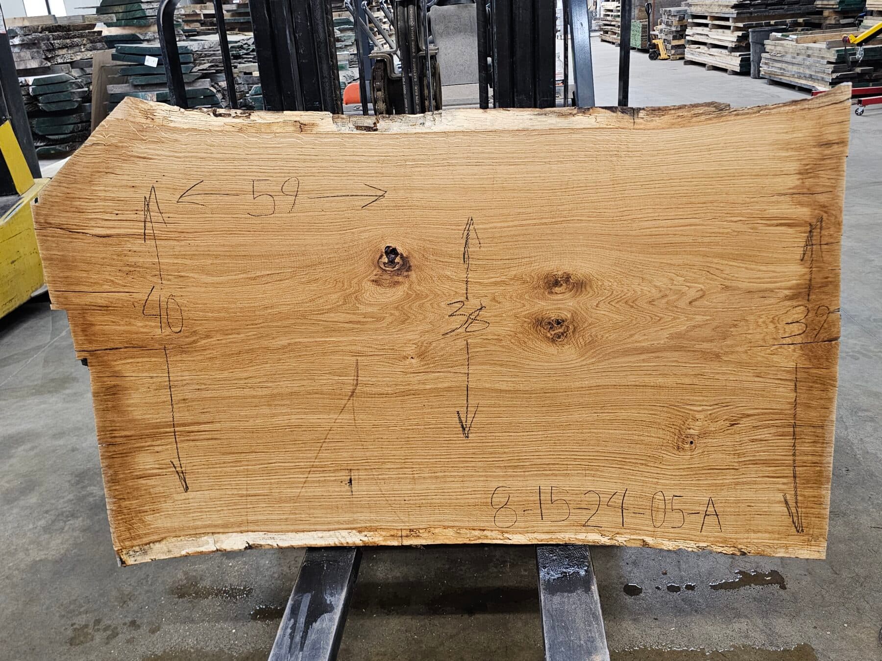 White Oak Natural Edge Slab #8-15-24-05