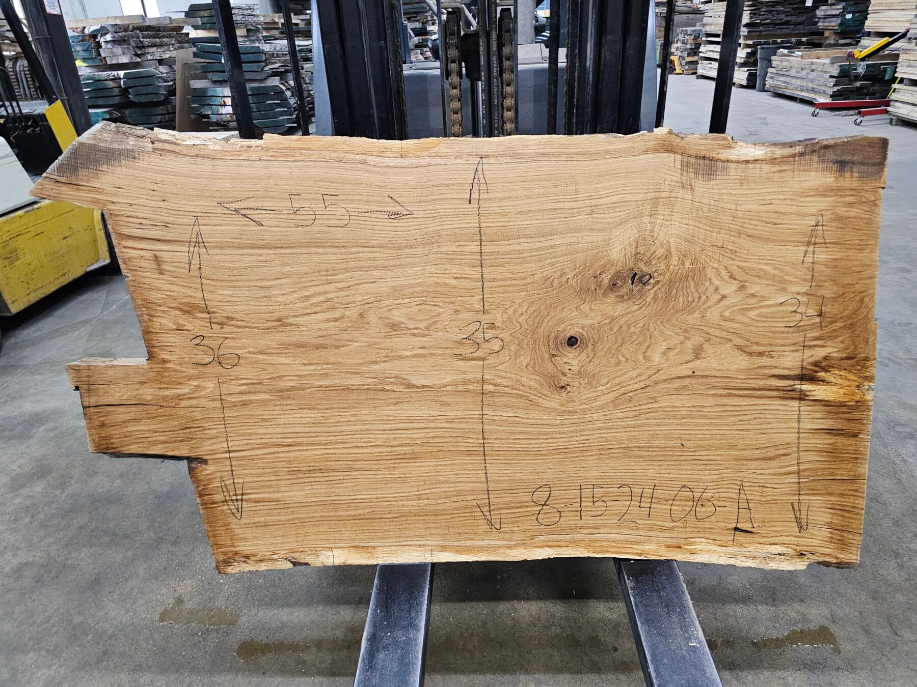 White Oak Natural Edge Slab #8-15-24-06