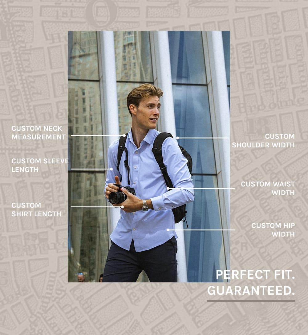 Light Blue Houndstooth Stain Resistant Performance Shirt - thumbnail 6