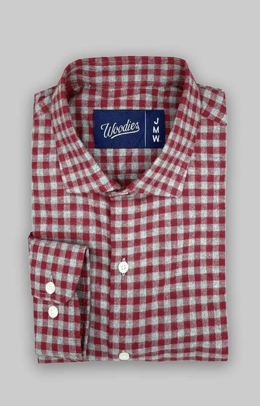Maroon Gingham Flannel