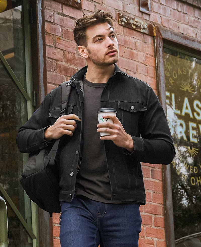 Black Performance Denim Jacket